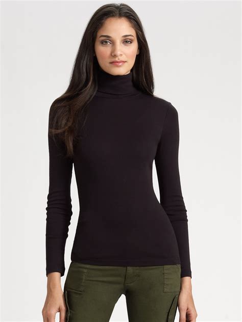 Women's Black Turtlenecks 